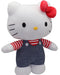 Hello Kitty Kitty White Plush In Denim Look Overalls