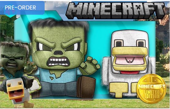 Minecraft Movie 10"twin Pack Ltd Ed Chicken Jockey Plush
