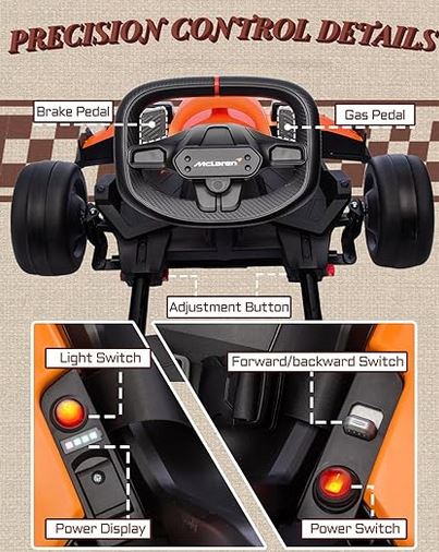 Mclaren Piastri 24 Volt F1 Ride-on Kart