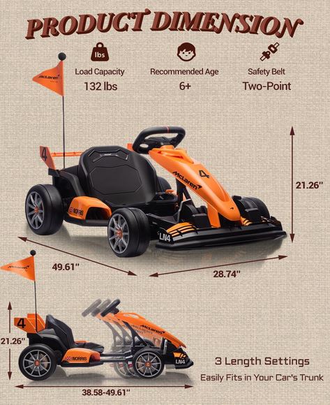 Mclaren Piastri 24 Volt F1 Ride-on Kart