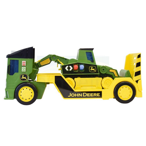 John Deere 2-in-1 Mega Mover & Tracked Front Loader 60cm Motorised Lights & Sounds
