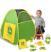 John Deere Pop-up Camping Tent Set With Fire Pit - Working Lantern And Accessories