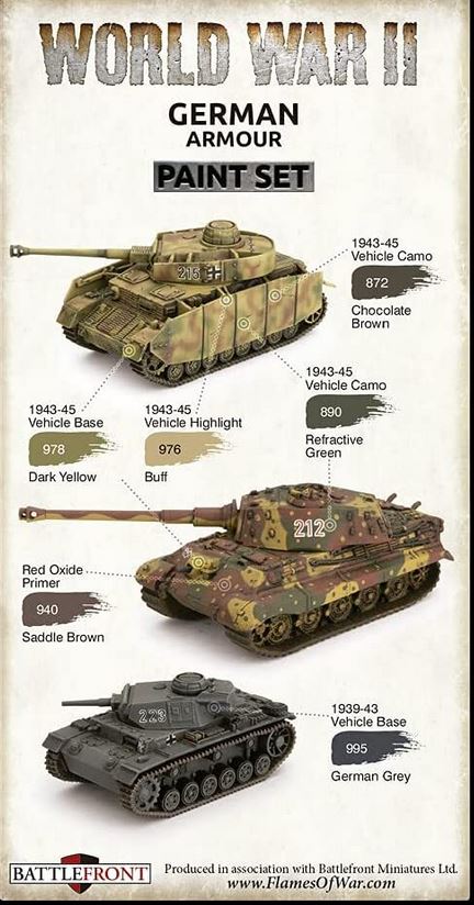Vallejo Model Colour Www11 German Armour Acrylic 6 Paint Set