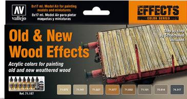 Vallejo Old & New Wood Effects Acrylic Airbrush 8 Colour Set