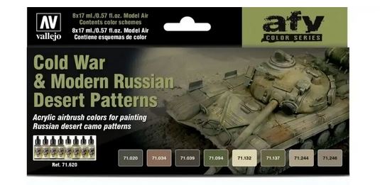 Vallejo Model Air Cold War & Modern Russian Desert Pattern 8 Paint Set