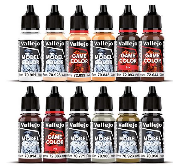 Vallejo Essential Paint Set By Squidmar Miniatures 12 Acrylic +1 Excl Miniature Figure