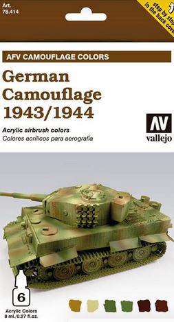 Vallejo Model Air Afv German Camourflage Acrylic 6  Colour Paint Set