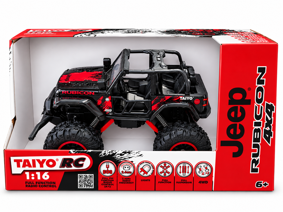 Taiyo Radio Control 1:16 Licensed Jeep Wrangler Rubicon 4wd