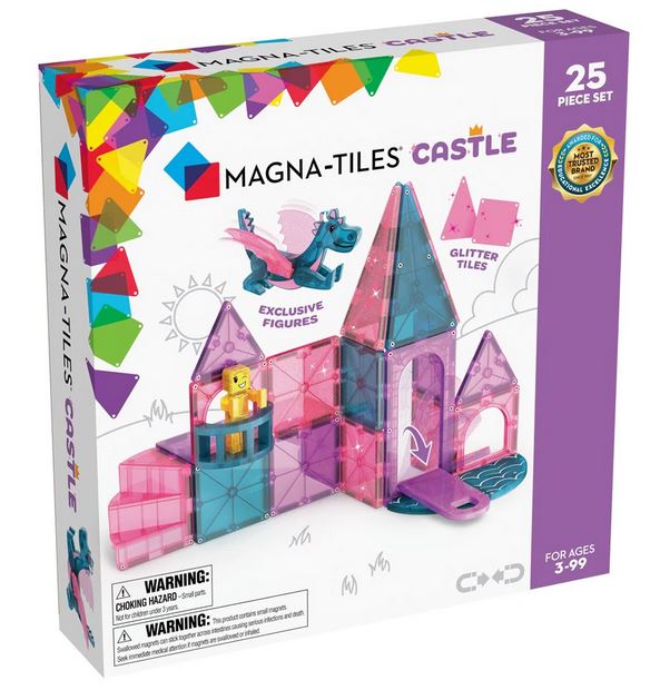 Magna Glitter Tiles Castle 25 Piece Set With 2 Figures 