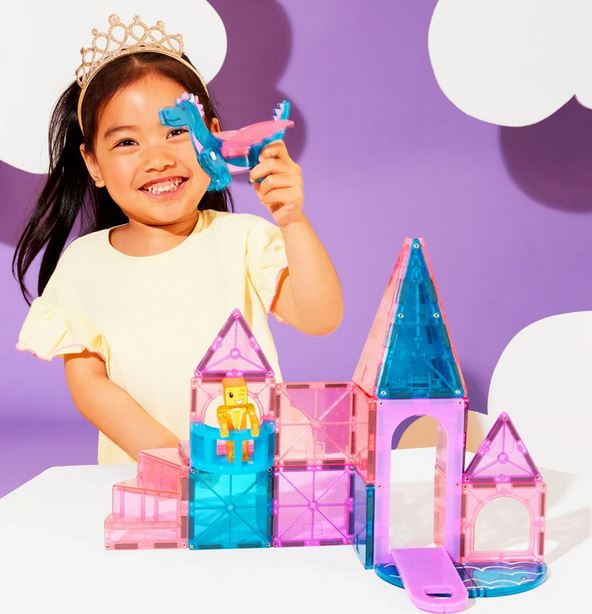 Magna Glitter Tiles Castle 25 Piece Set With 2 Figures 