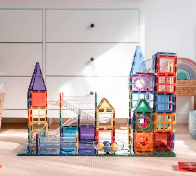 Connetix Tiles 92 Pc Rainbow Ball Run