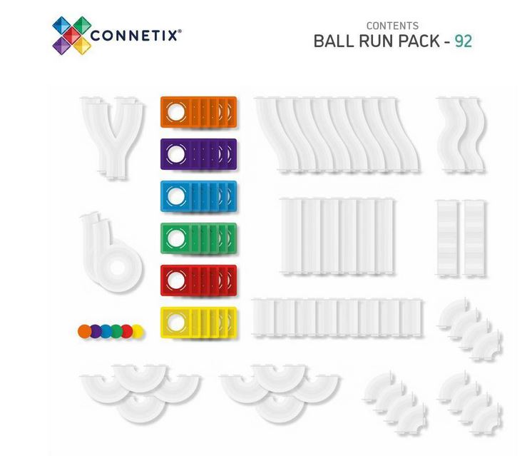 Connetix Tiles 92 Pc Rainbow Ball Run