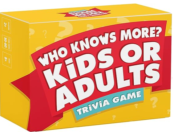 Who Knows More? Kids Or Adults Trivia Card Game