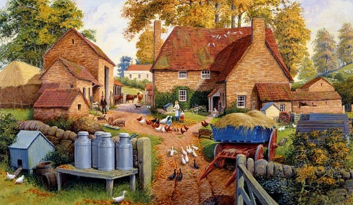 Falcon Jumbo Autum On The Farm 1000 Pc Puzzle