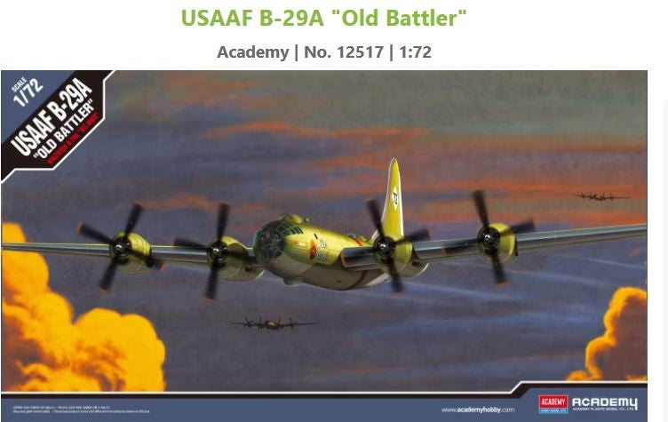Academy 1/72 Sc Usaafb-29a Old Battler Model Plane Kit