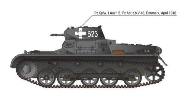 Academy 1/35 Sc German Panzer 1 Ausf.b  Tank & Motorbike With Sidecar + 3 Figures