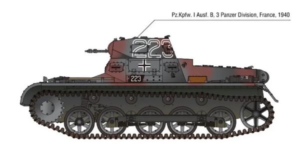 Academy 1/35 Sc German Panzer 1 Ausf.b  Tank & Motorbike With Sidecar + 3 Figures