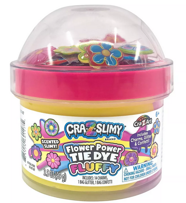 Craz-slime Fun Dome Toppers Flower Power Tie Die Fluffy