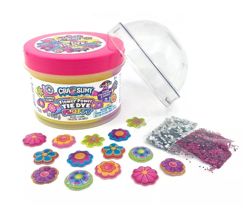 Craz-slime Fun Dome Toppers Flower Power Tie Die Fluffy