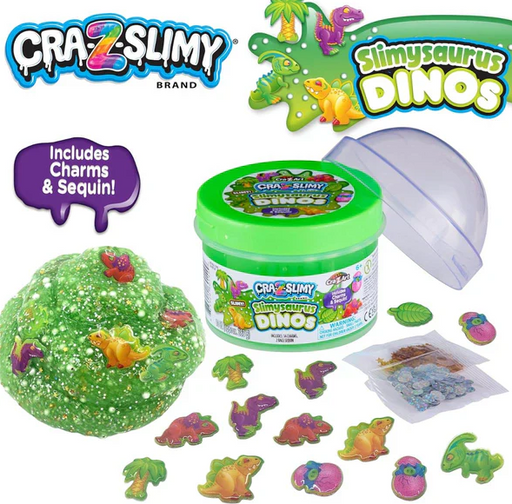 Craz-slimy Dome Toppers Jar Slimysaurus Dinos