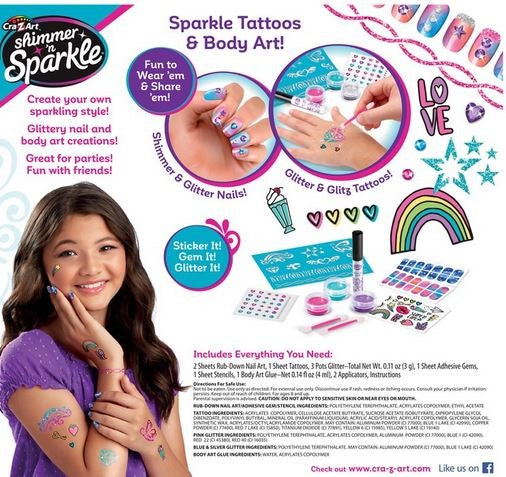 Simmer N Sparkle Sparkling Glitter Tattoo And Nails Set