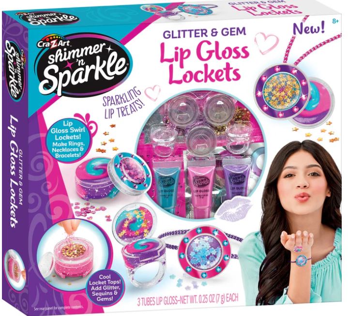 Shimmer N Sparkle Glitter & Gem Lip Gloss Lockets