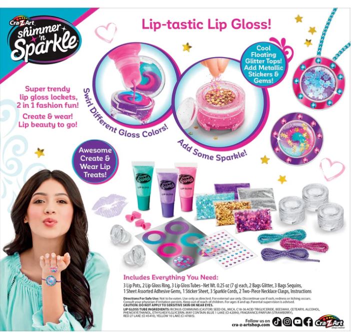 Shimmer N Sparkle Glitter & Gem Lip Gloss Lockets