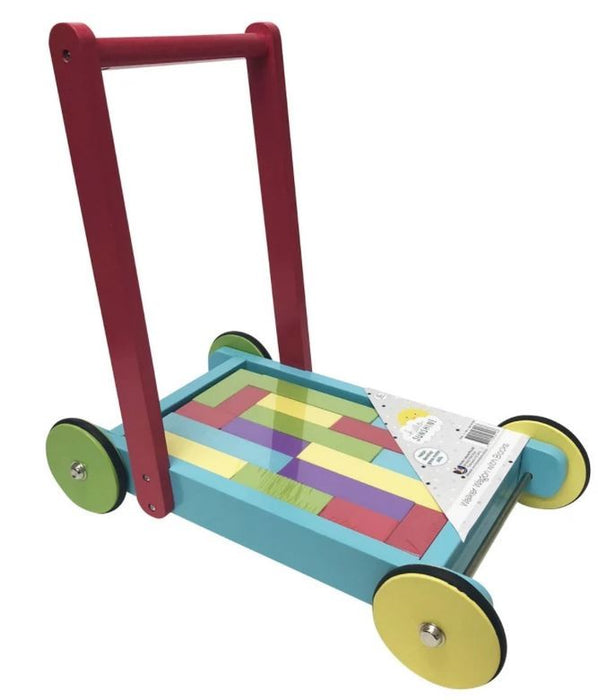 Hello Sunshine Wooden Walker Wagon W/blocks