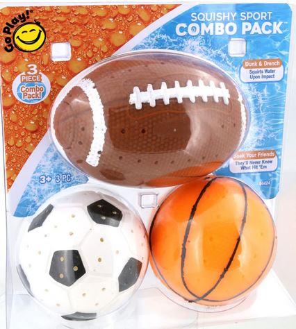 Go Play! Squishy Sports Combo Ball 3 Piece Pack