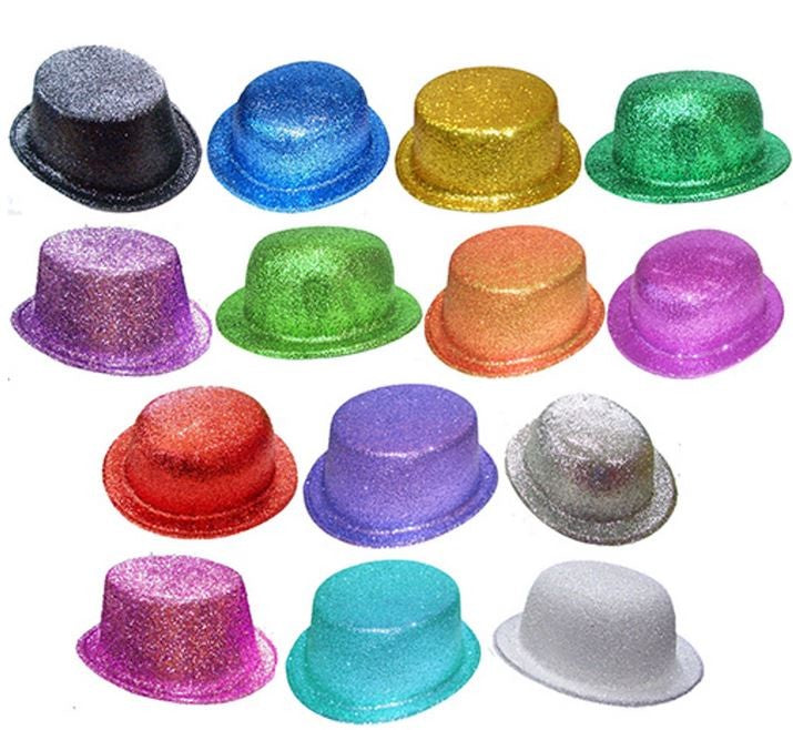 Glitter Top Hat Assorted Colours