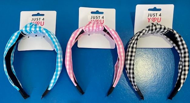 Gingham Knot Headband Assorted Colours