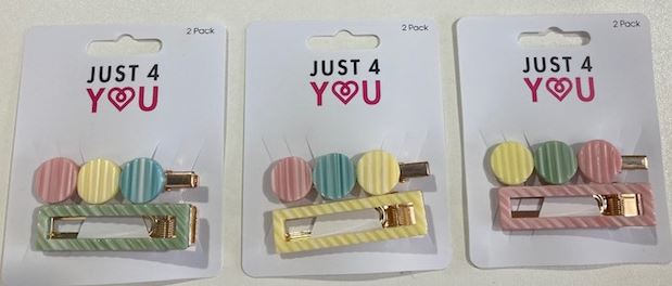 Hair Clips Candy Stripe Assorted