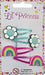 Little Princess Rainbow & Flower Snap Hair Clips 4 Piece