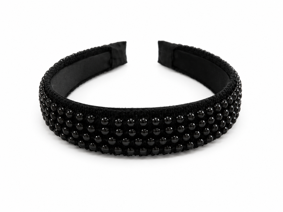 Aband Black Beaded 35mm Headband