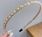 Aband Pearl Beaeded Headband With Chain