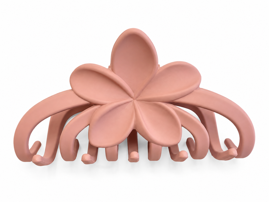 Claw Hair Clip 95mm Flower With Rubber Fin