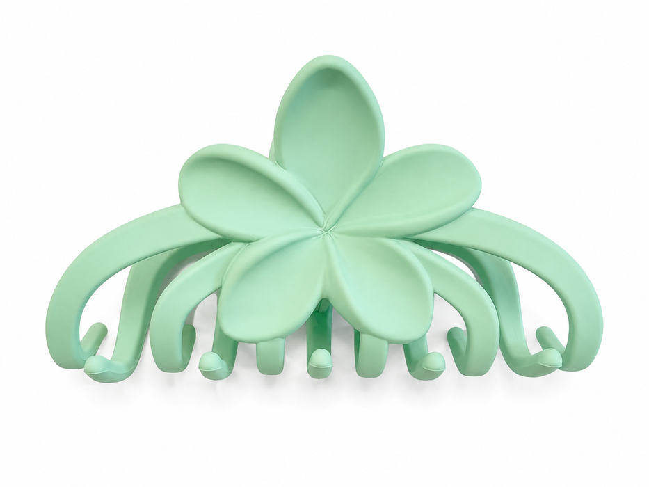 Claw Hair Clip 95mm Flower With Rubber Fin