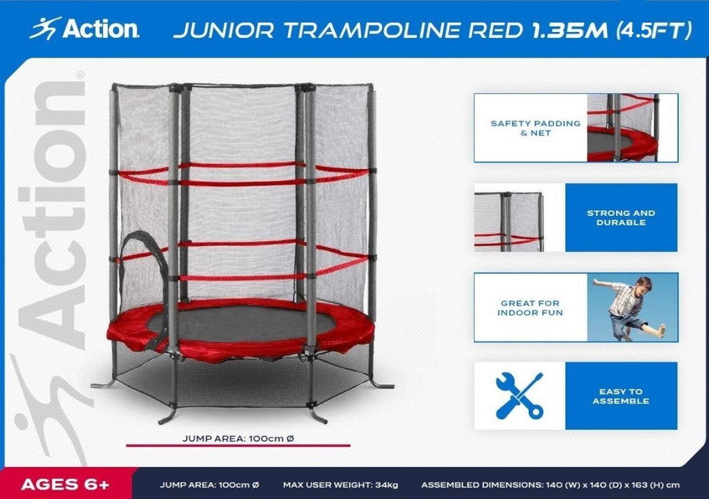 Action 1.35m Junior Trampoline (4.5 Foot)