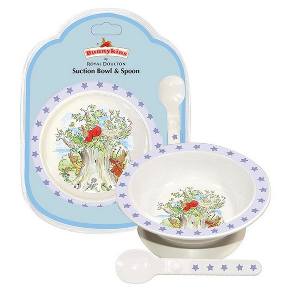 Bunnykins Suction Bowl & Spoon Blue Shining Stars Set