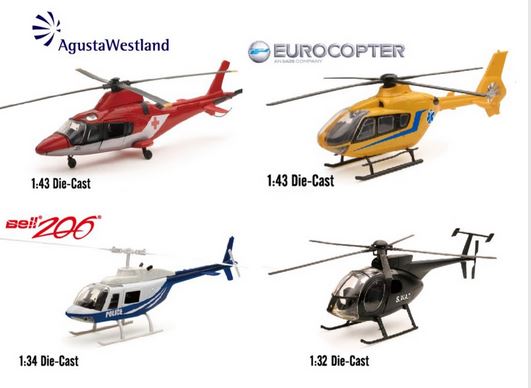 Sky Pilot Police/fire Die-cast Helicopter Assorted