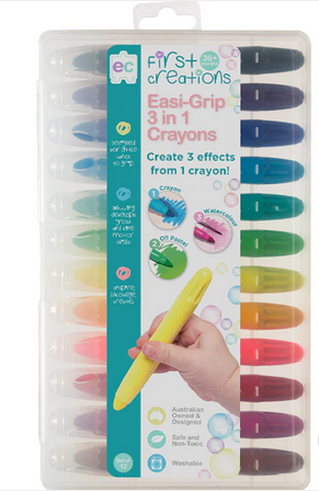 Easi-grip 3 In 1 Crayons - 12 Pack