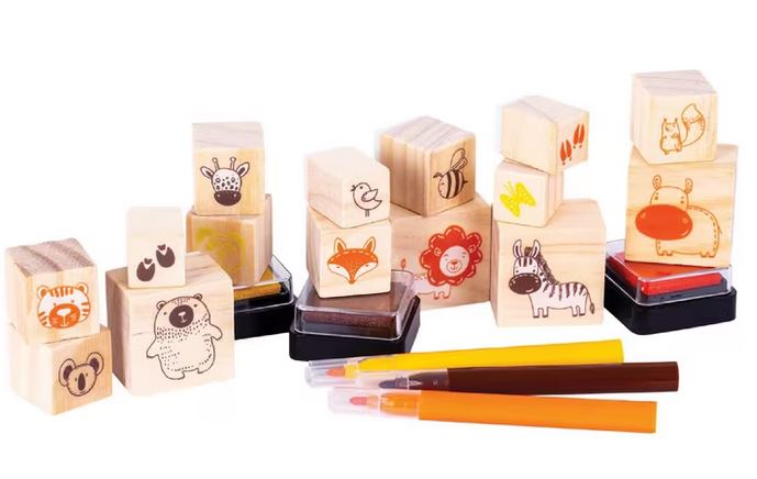 Wooden Stamp Set Animal Adventure