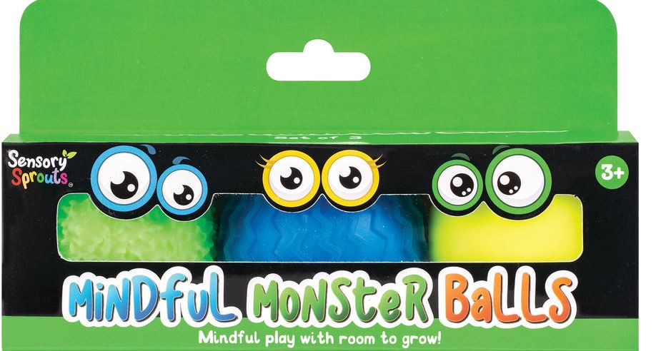 Sensory Sprouts Minbdful Monster Balls Green-blue-yellow