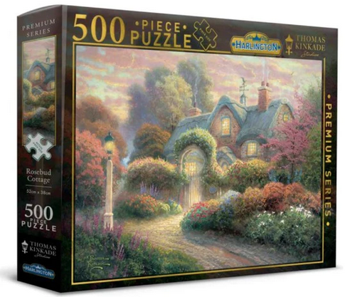 Thomas Kinkade Rosebud Cottage 500 Pc Puzzle
