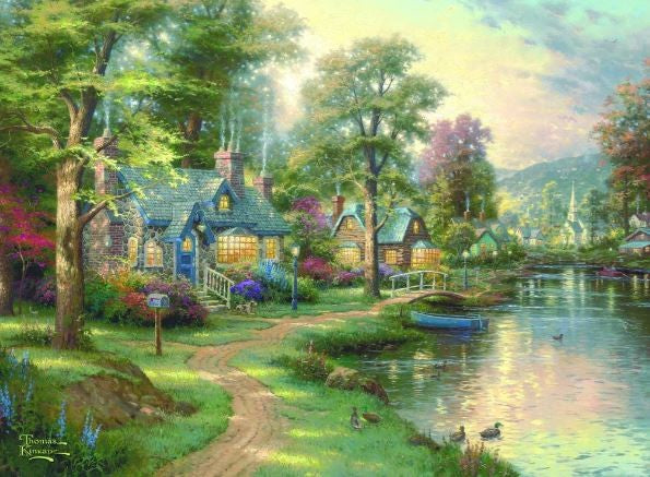 Thomas Kinkade Hometown Lake 1000 Pc Puzzle