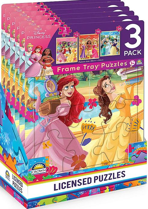 Disney Princess 3 Pack Frame Tray Puzzles