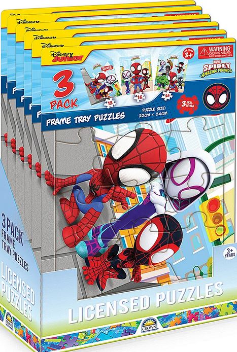 Spiderman & Friends 3 Pack Frame Tray Puzzles
