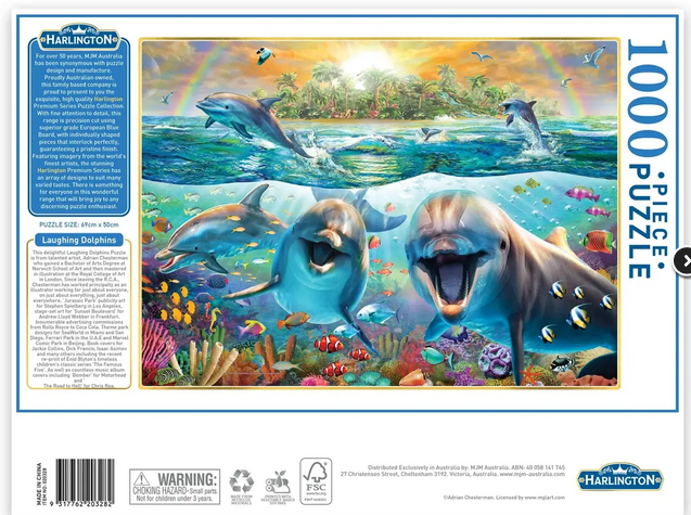 Harlington Premium Series Laughing Dolphins 1000 Pc Puzzle