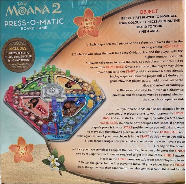 Moana 2 Press-o-matic Game