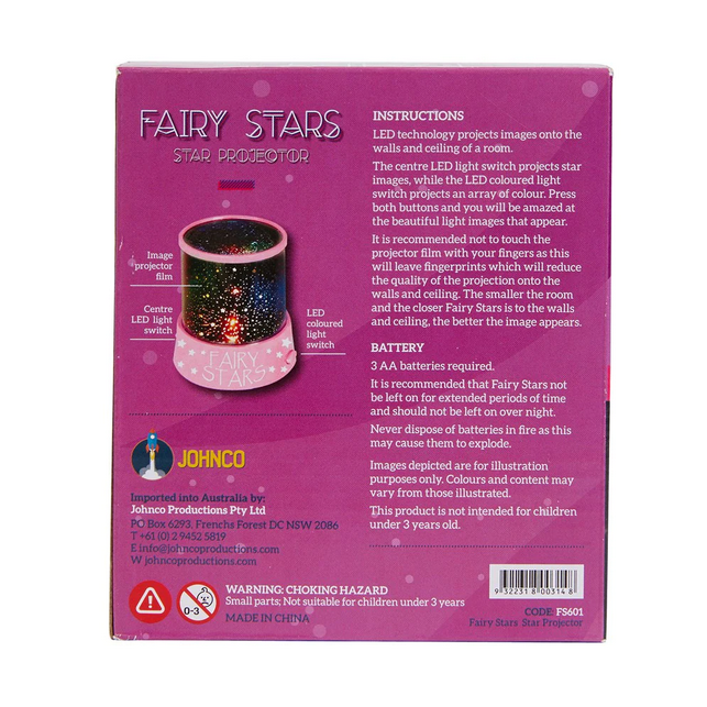 Fairy Stars Light Projector Battery Operated